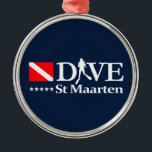 Ornamento De Metal Rua Maarten DV4<br><div class="desc">Rua Maarten scuba mergulhando.</div>