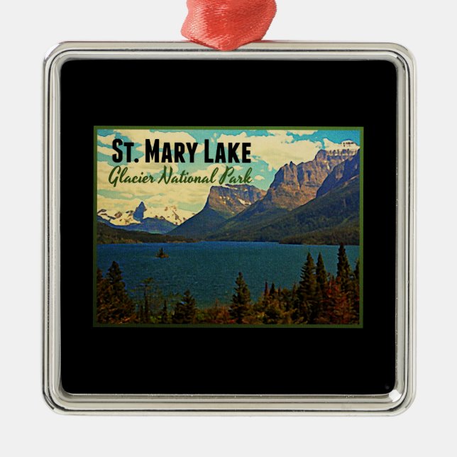 Ornamento De Metal Rua Mary Lake Glacier NP (Frente)