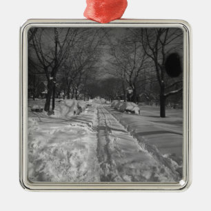 Ornamento De Metal Rua residencial nevado