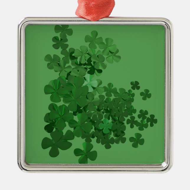 Ornamento De Metal Rua, Shamrock do Dia de Patrick (Frente)