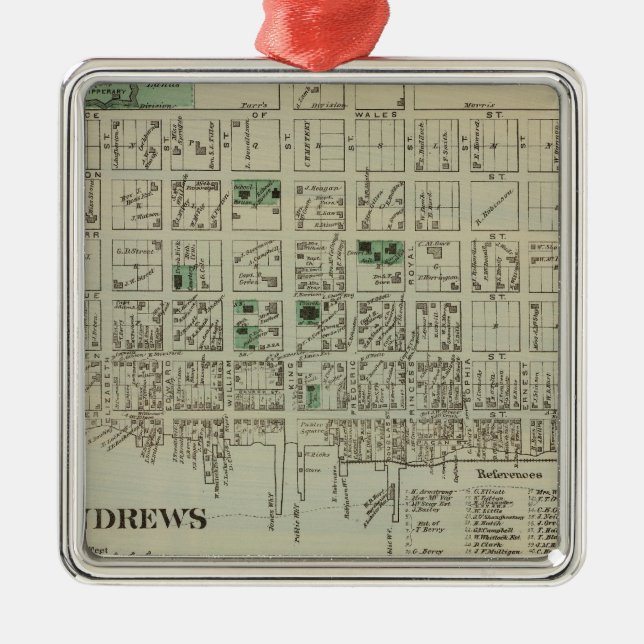 Ornamento De Metal Ruas Andrews NB (Frente)