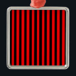 Ornamento De Metal Ruby Black<br><div class="desc">Ruby Black is a simple design of black and red stripes that suits all occasions and items. This image is available on a variety of other products,  just click the link below the photo near 'About this Design'.</div>