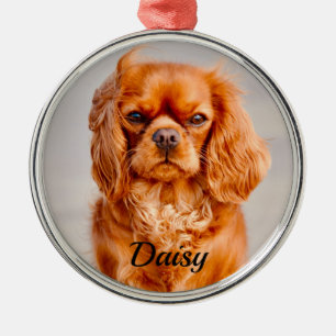 Ornamento De Metal Ruby Cavalier King Charles Spaniel Dog