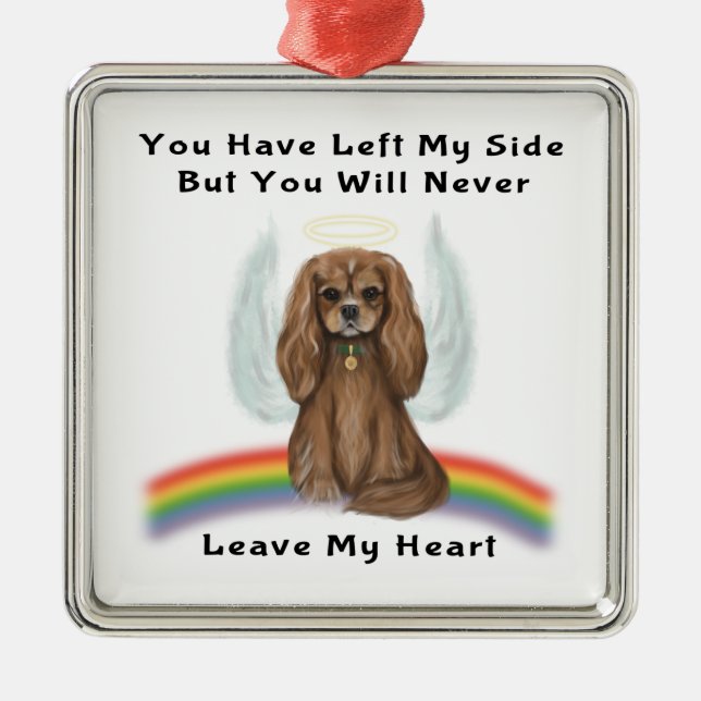 Ornamento De Metal Ruby Cavalier Pet Loss Memorial Gift (Frente)