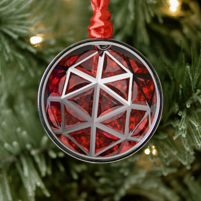 Ornamento De Metal Ruby Sphere (Árvore)