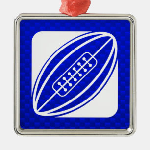 Ornamento De Metal Rugby azul