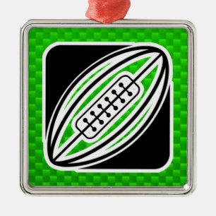 Ornamento De Metal Rugby verde
