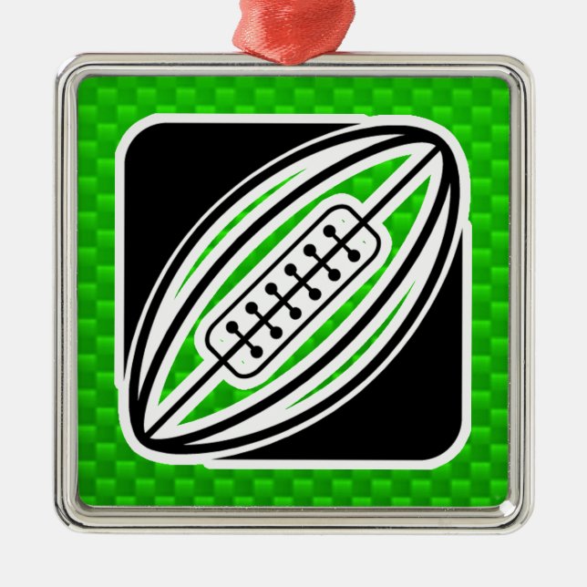 Ornamento De Metal Rugby verde (Frente)