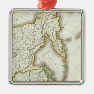 Ornamento De Metal Rússia e mapa gravado Ásia