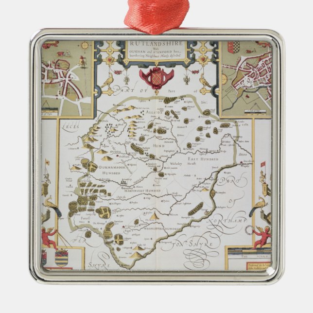 Ornamento De Metal Rutlandshire com Oukham e Stanford (Frente)