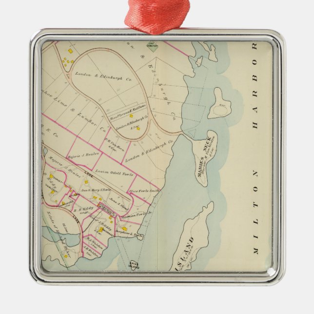 Ornamento De Metal Rye, Nova York (Frente)