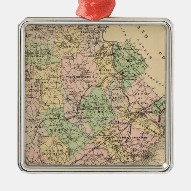 Ornamento De Metal Saco, Biddeford (Frente)