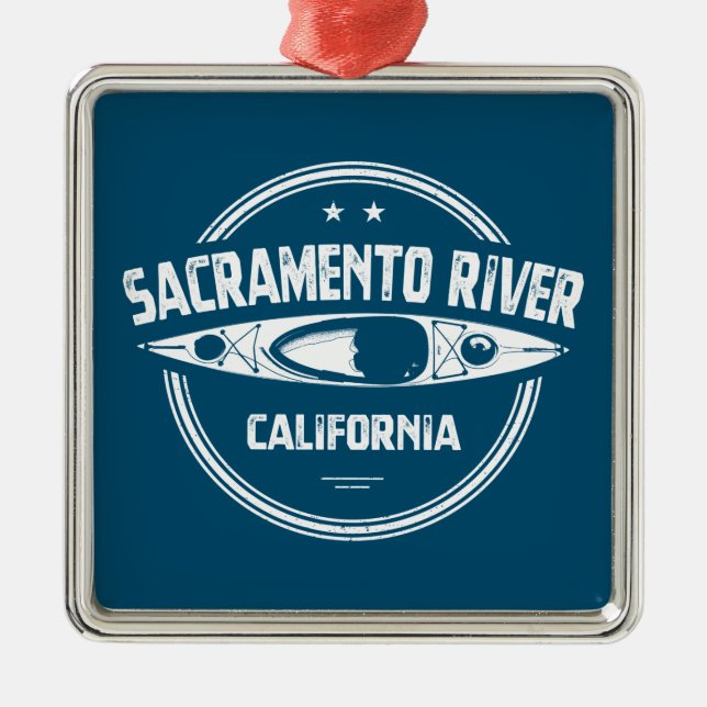 Ornamento De Metal Sacramento River California Kayaking (Frente)