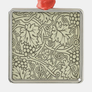 Ornamento De Metal Sage Green Grapevile William Morris Pattern