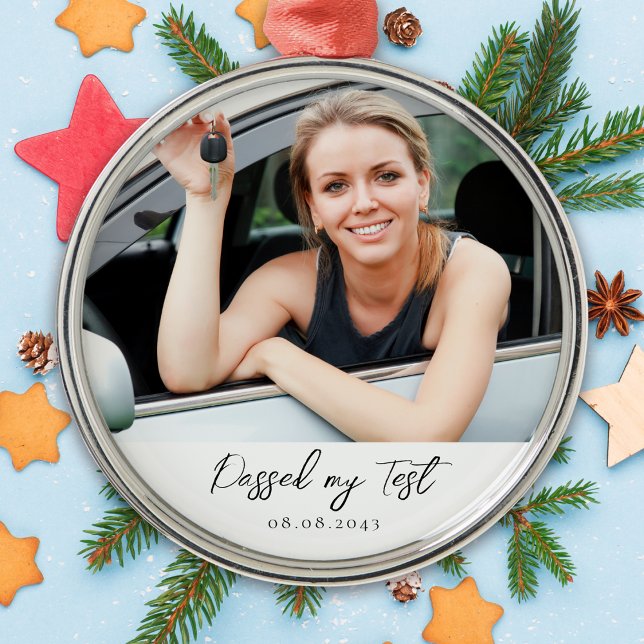 Ornamento De Metal Saída de Parabéns de Teste de Condução (Criador carregado)