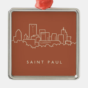Ornamento De Metal Saint Paul, skyline de Minnesota