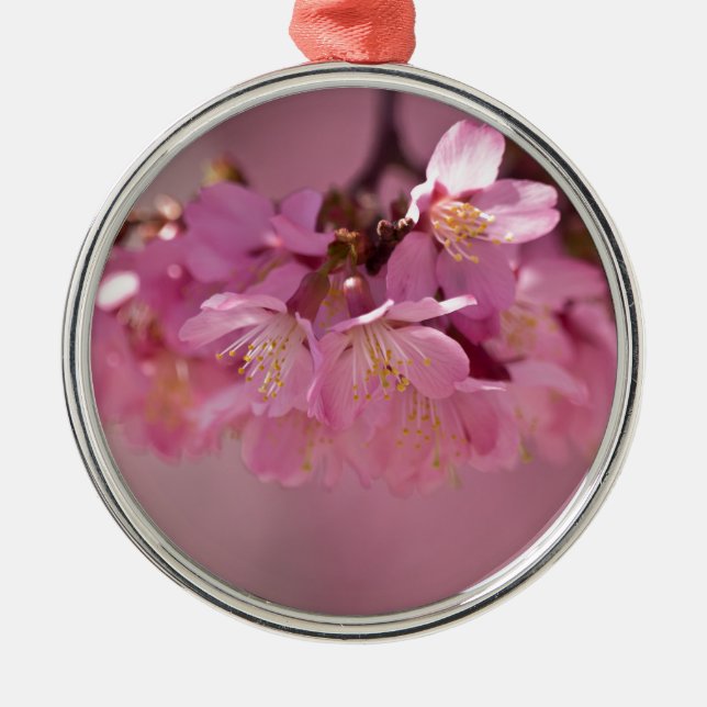 Ornamento De Metal Sakura Cherry Blossoms Delicar Buquê Rosa (Frente)