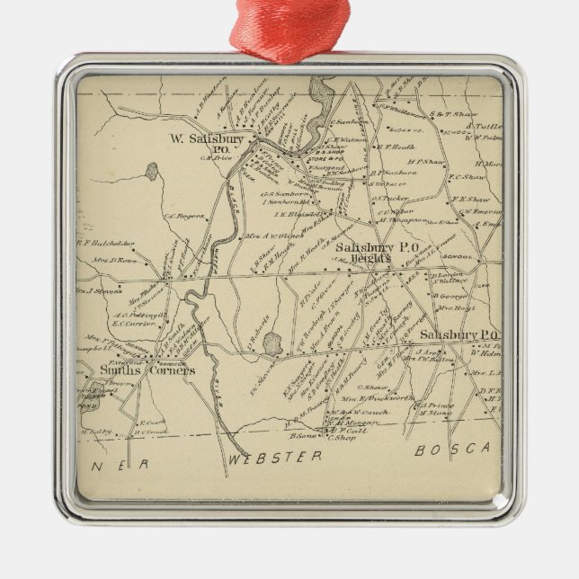 Ornamento De Metal Salisbury, Merrimack Co (Frente)