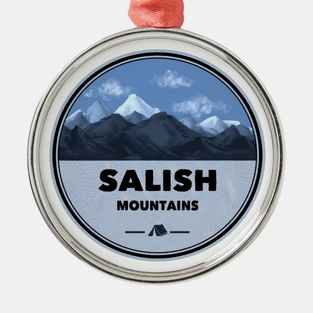 Ornamento De Metal Salish Mountain Camping (Frente)