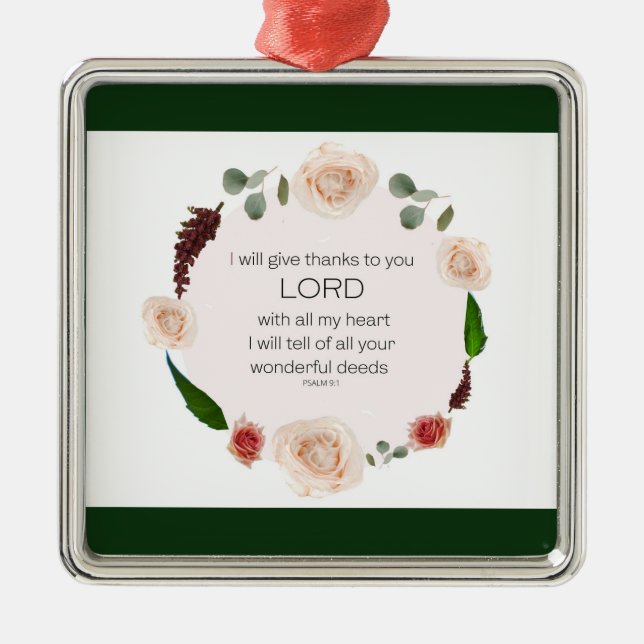 Ornamento De Metal Salm 9:1, Bíblia Verso (Frente)