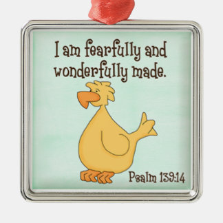 Ornamento De Metal salmo 139:14 crianças cristãs pato amarelo