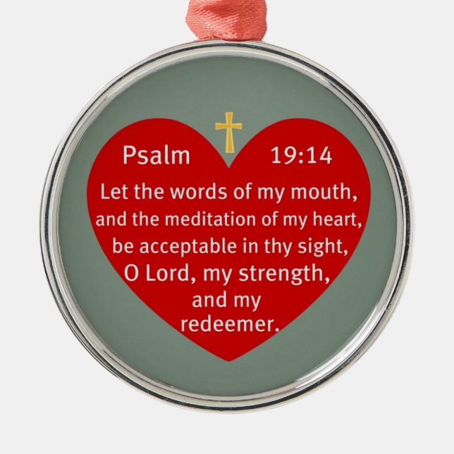Ornamento De Metal Salmo 19:14 (Frente)