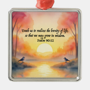 Ornamento De Metal Salmo 90:12. Ensina-nos a perceber a brevidade da