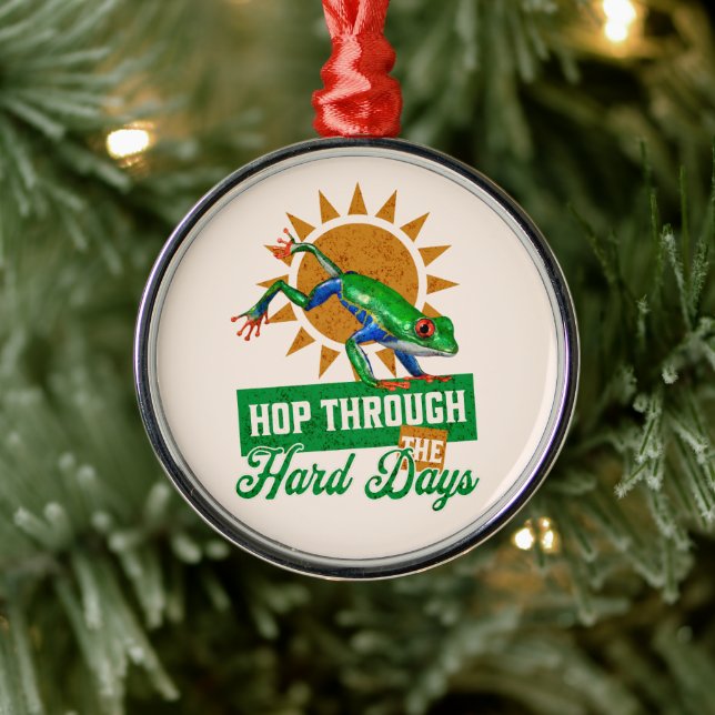 Ornamento De Metal Salto através do Sapo da árvore amazônica nos Duro (Árvore)