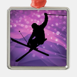 Ornamento De Metal Salto de Esqui