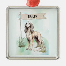 Saluki Aquarela Cachorro Personalizado