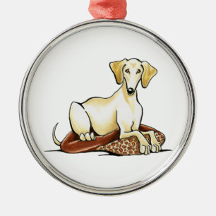 Ornamento De Metal Saluki Lester Dourado