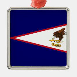 Ornamento De Metal Samoa americana Flag