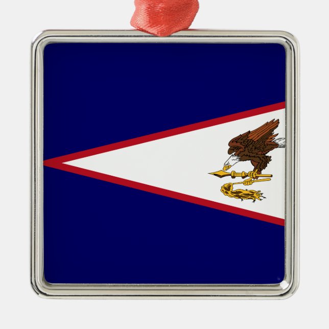 Ornamento De Metal Samoa americana Flag (Frente)
