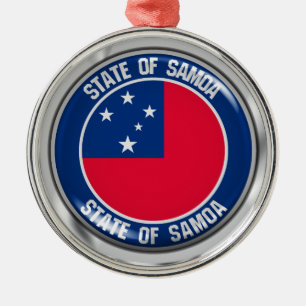 Ornamento De Metal Samoa Round Emblem