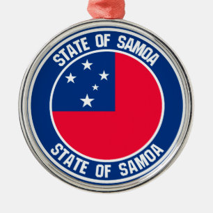 Ornamento De Metal Samoa Round Emblem