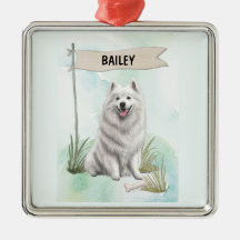 Samoyed Aquarela Cachorro Personalizado