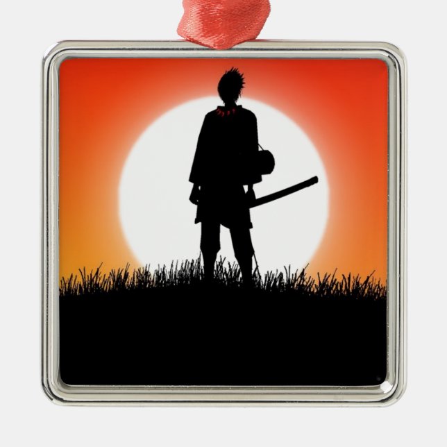 Ornamento De Metal Samurai, Ninja - guerreiro japonês (Frente)