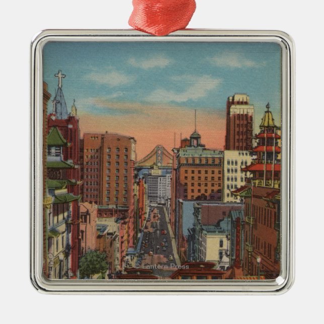 Ornamento De Metal San Francisco, CA - teleféricos que vão acima (Frente)