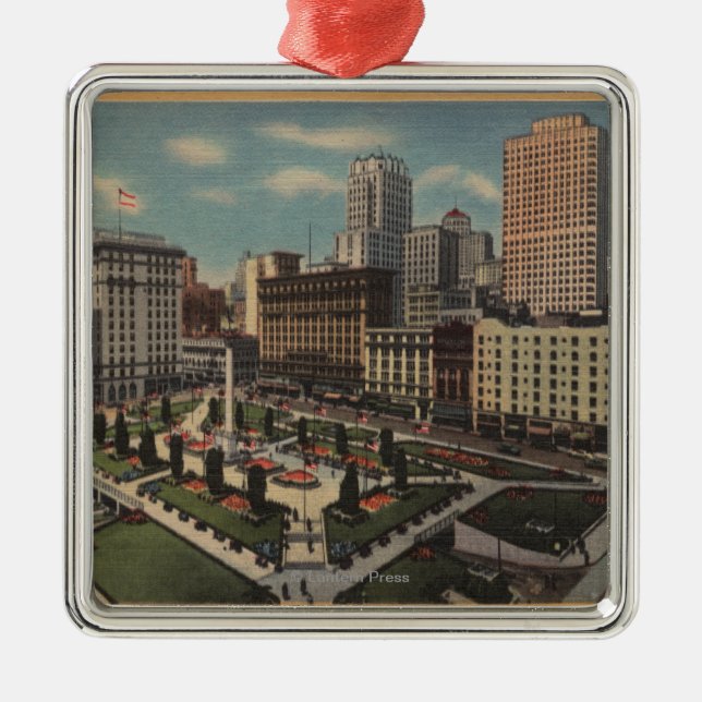 Ornamento De Metal San Francisco, opinião quadrada de CAUnion (Frente)