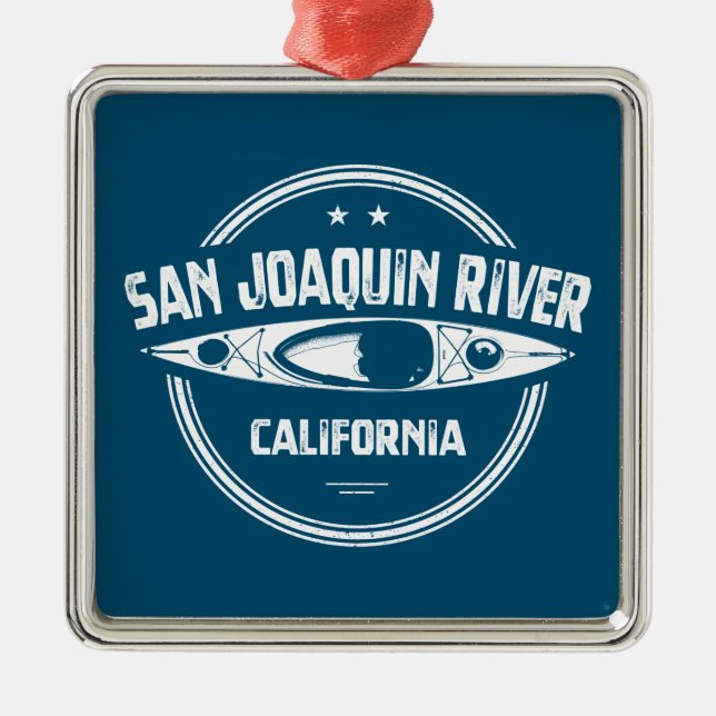 Ornamento De Metal San Joaquin River California Kayaking (Frente)