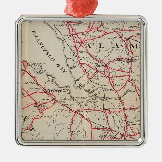 Ornamento De Metal San Mateo, Papais noeis Cruz, Papais noeis Clara,  (Frente)