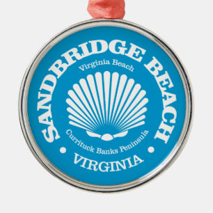 Ornamento De Metal Sandbridge Beach (concha)