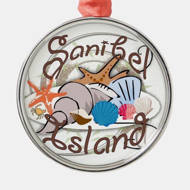 Ornamento De Metal Sanibel Island, Florida, seashell design (Frente)