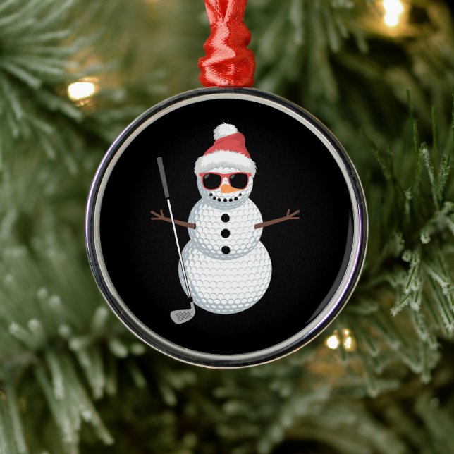 Ornamento De Metal Santa Snowman Golf Ball Christmas Golfer Gift  (Árvore)