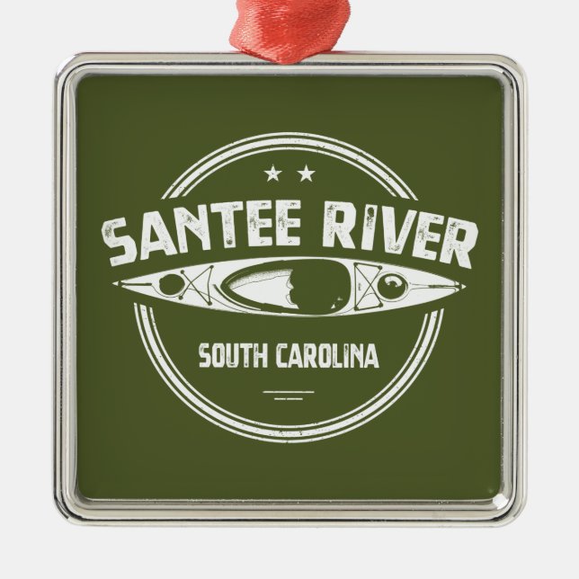 Ornamento De Metal Santee River Carolina do Sul Kayaking (Frente)