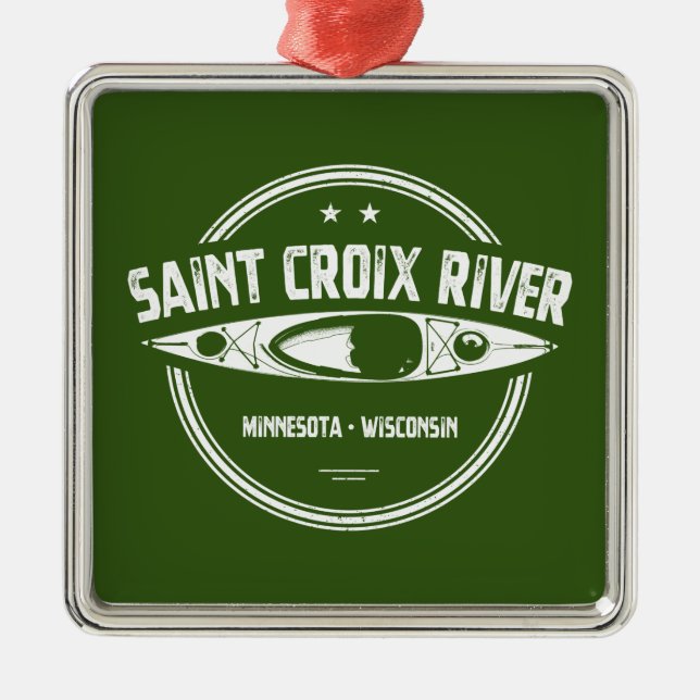 Ornamento De Metal Santo Croix River Minnesota Wisconsin Kayaking (Frente)