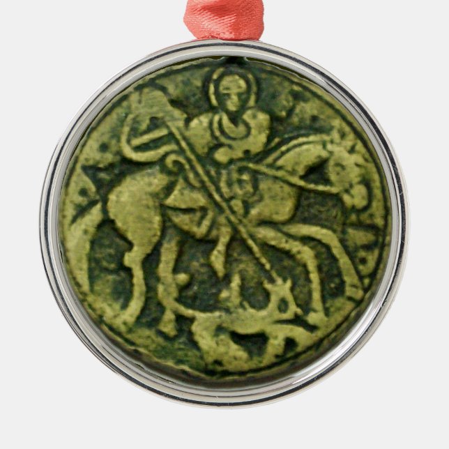 ORNAMENTO DE METAL SANTO GEORGE E DRAGON MEDALLION (Frente)
