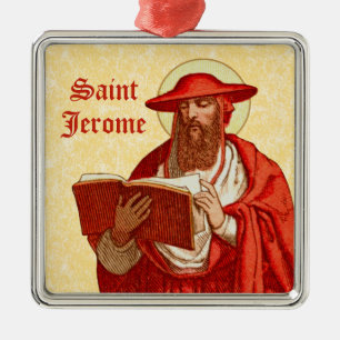 Ornamento De Metal Santo Jerônimo como Cardeal com Livro (P 004)