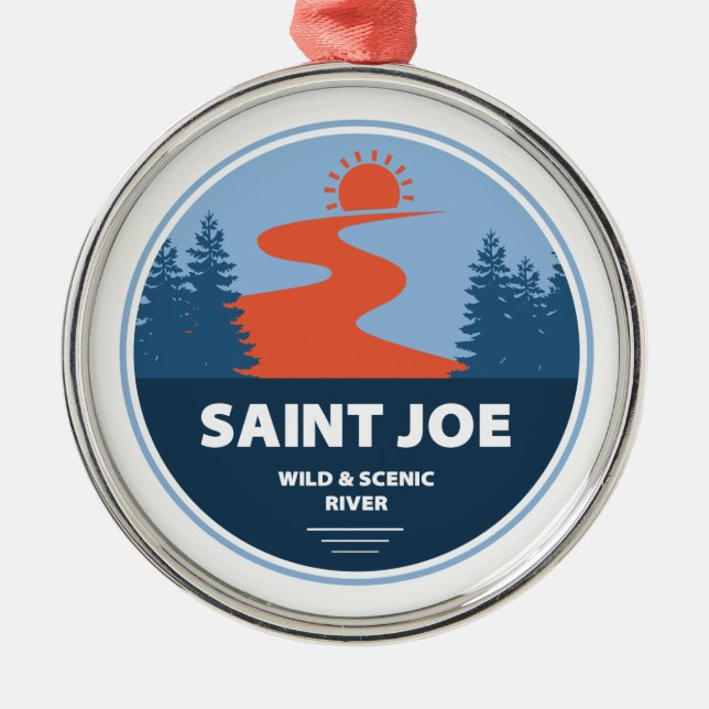 Ornamento De Metal Santo Joe Wild E Scenic River Idaho (Frente)