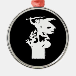 Ornamento De Metal Santo Michael e Dragon (em branco)